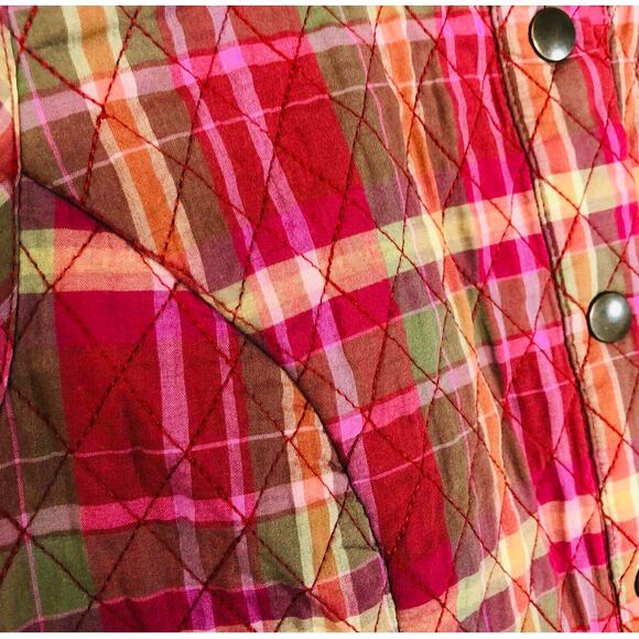 Christopher & Banks Quilted Vest Petite‎ Medium Red Lightweight Layer - Picture 7 of 9